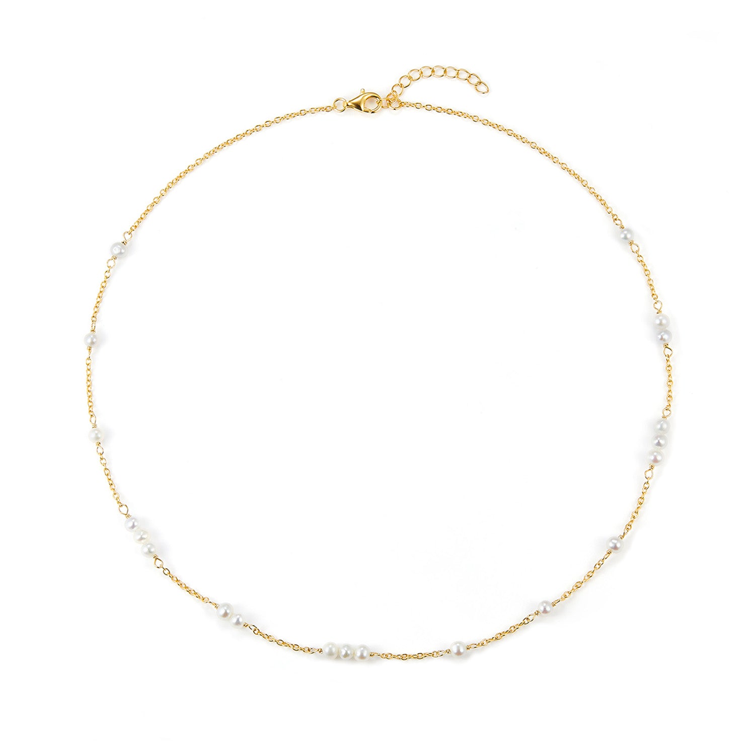 LuvaLu Jewellery - Avignon halskæde, 42+3 cm - Forgyldt sølv