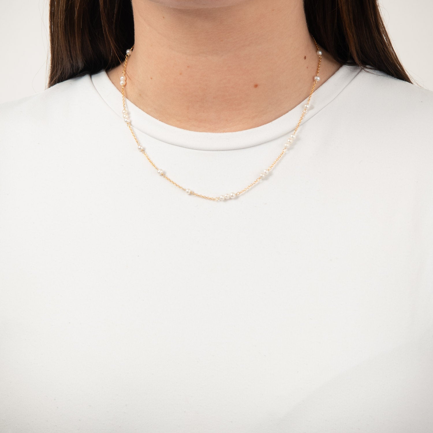 LuvaLu Jewellery - Avignon halskæde, 42+3 cm - Forgyldt sølv