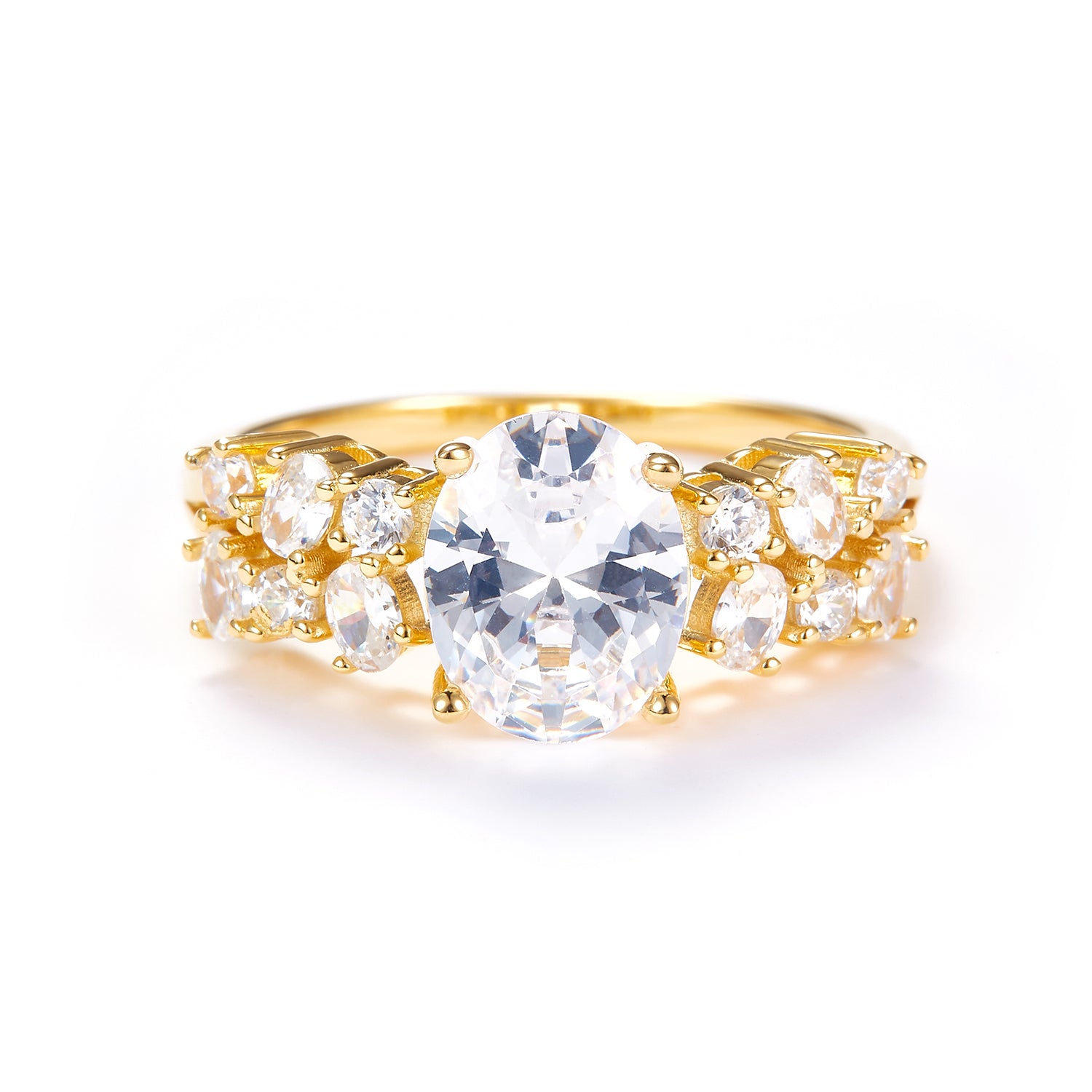 View Jewellery - Madonna ring, zirkonia - Forgyldt sølv