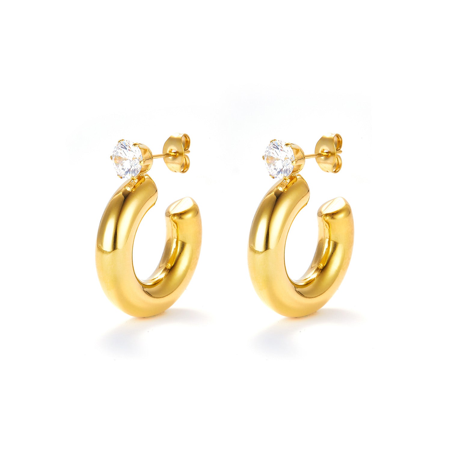 Baía Jewellery x Sarah Tiedt - Halo Small øreringe - Rustfrit stål PVD guldbelægning