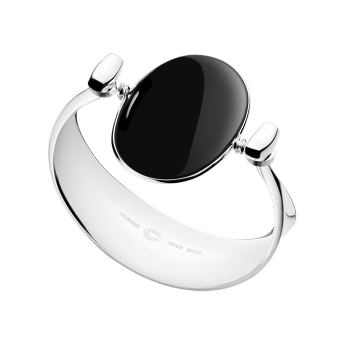 Georg Jensen - Armring 203A - sterlingsølv m/sort agat 3531159