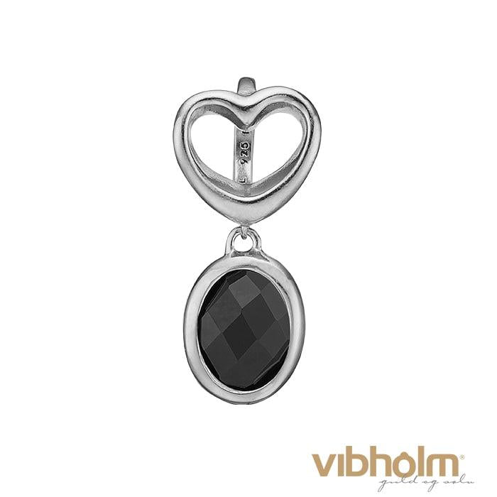 Christina Jewelry & Watches - Open Onyx Heart Charm - sølv 610-S63black