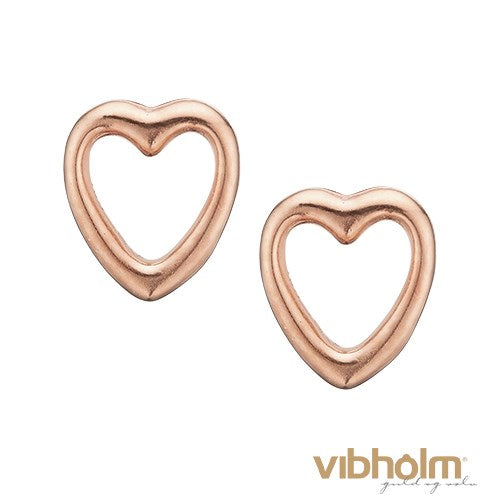 Christina Jewelry & Watches - Open Hearts Ørestikker - rosaforgyldt sølv 671-R05