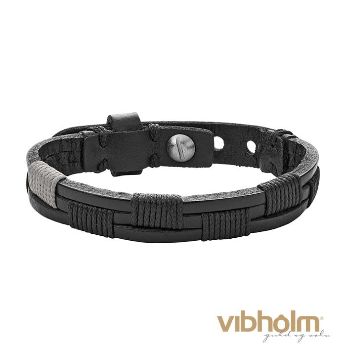 Fossil - Vintage Casual Armbånd Herre - sort læder JA6931040