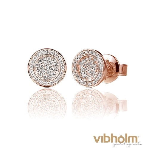 Christine Hvelplund - Globe Ørestikker - 18 karat rosaguld m/hvide diamanter